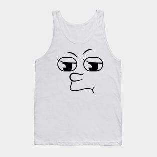 Black Suspicious Emoji Tank Top